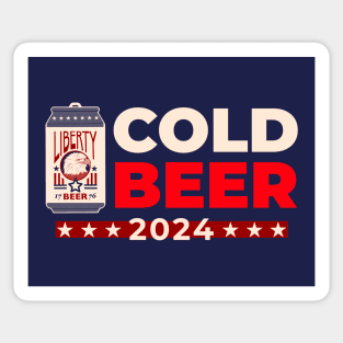 Cold Beer 2024! Modern Presidential Election Beer Lover's Parody Sticker